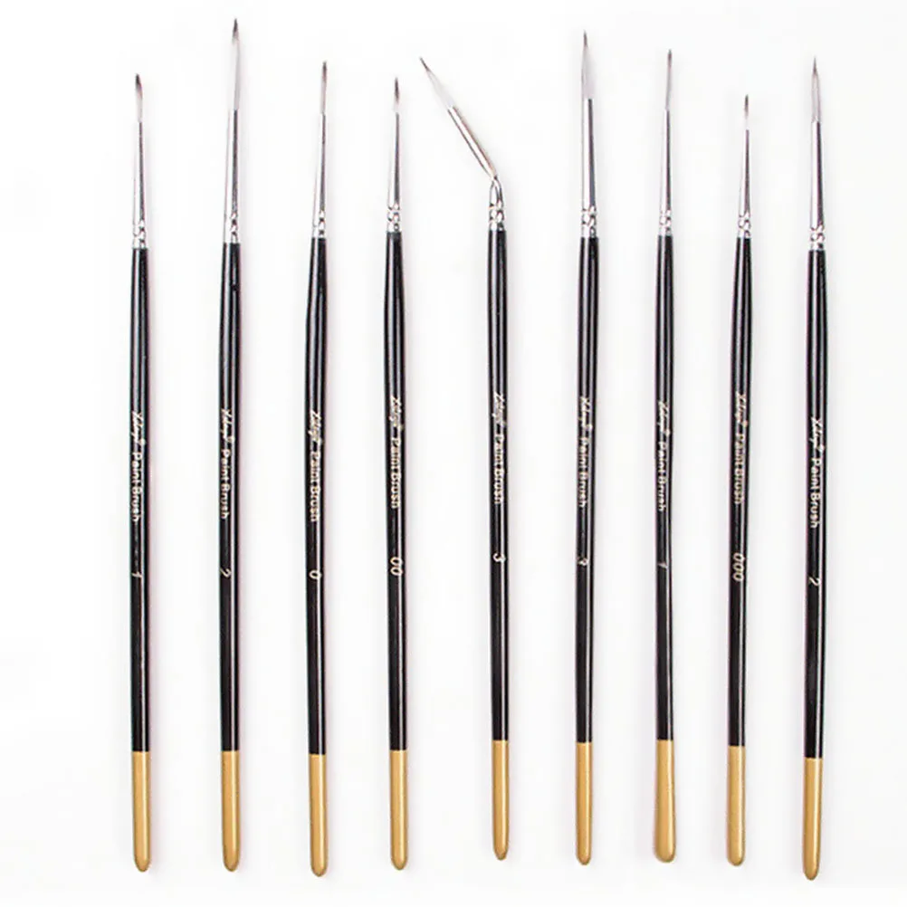 

9pcs Liner Brushes Fine Detailing Paint Brush Set For Watercolor Oil Acrylic Painting Miniature Art Drawing Tools
