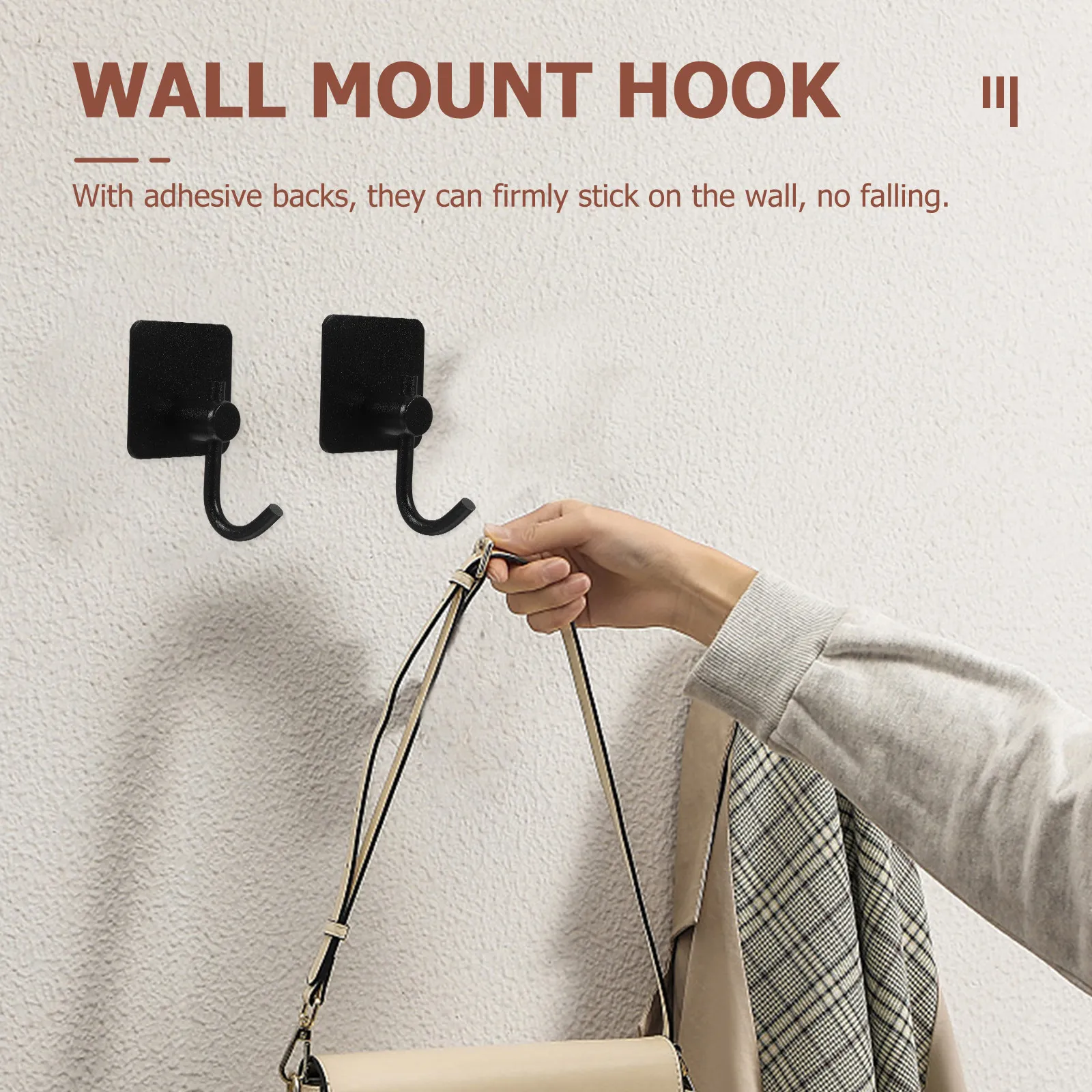 4Pcs Stylish Stainless Steel Sticky Wall Hooks Waterproof Rust Resistant for Bathroom Kitchen Shower Towels Robes Coats Hats