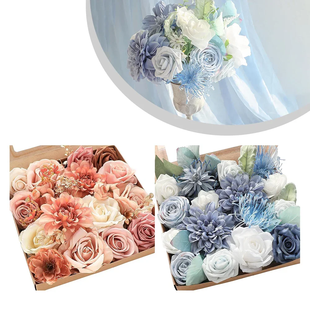 

Artificial Rose Flower Mix Table Centerpiece Dahlia Roses As Show Artificial Flowers DIY Bridal Bouquet Easy Maintenance