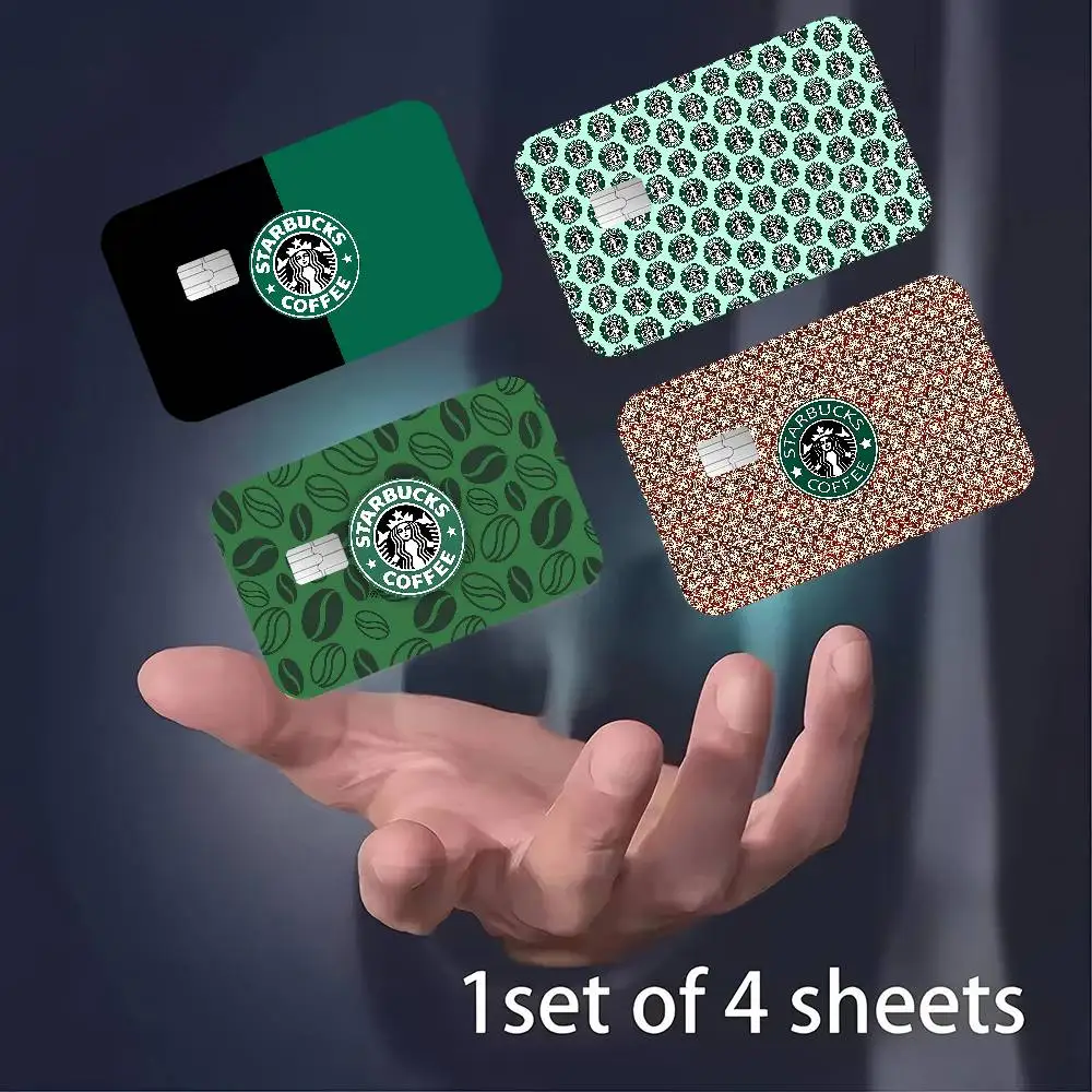 Pegatina para Tarjeta de Crédito/Débito con el Logotipo de Starbucks, Decoración para Fiestas, Resistente al Agua, Pequeña, para Tarjetas con Chip