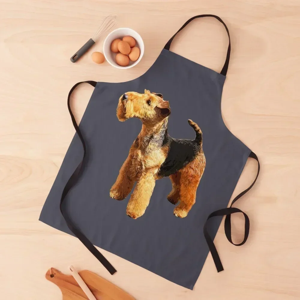 

Welsh Terrier Beautiful Dog Apron Women's Home Clothes For Nail Stylist Custom Kitchen Kawaii Accessories Apron