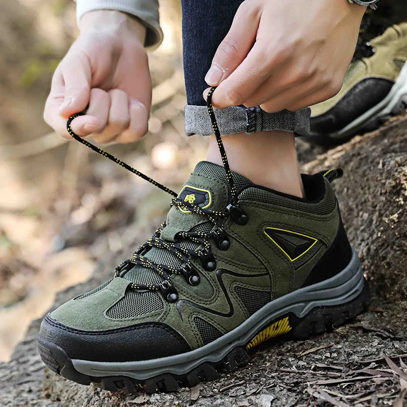 

Men Hiking Shoes Mesh Breathable Mountain Climbing Shoes Non-Slip Wear-Resistant Woodland Training Shoes Men Outdoor Sports Shoe