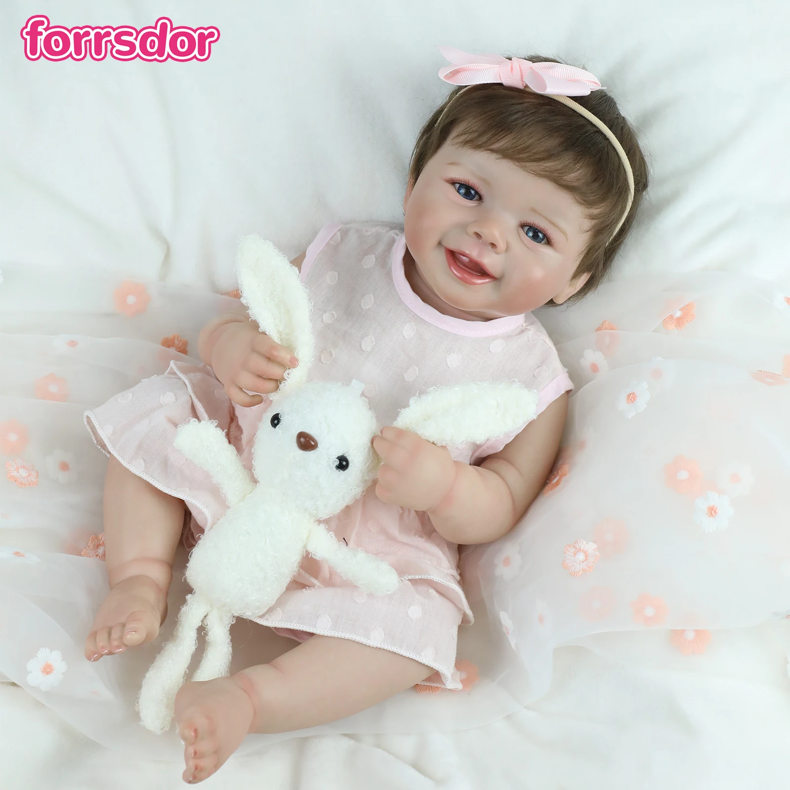 

18inch Reborn Dolls Full Body Silicone Vinyl Lifelike Soft Touch Baby Multiple Layers Painting with Hand Root Hair Kid Toy Gifts