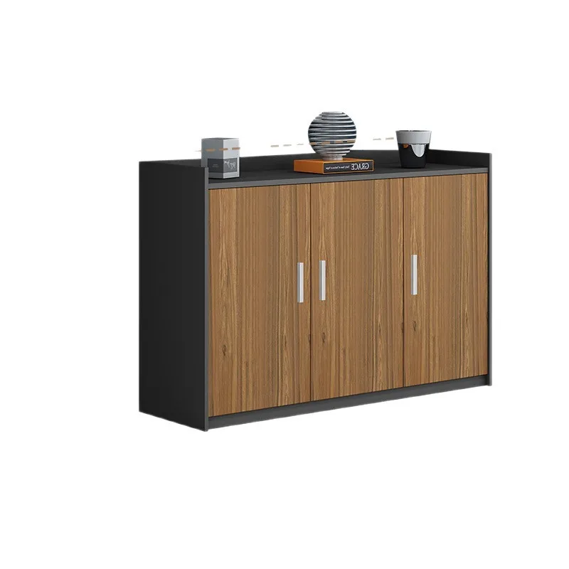 movable file mobile cabinet, office low cabinet with lock, small storage tea cabinet under the three-drawer table