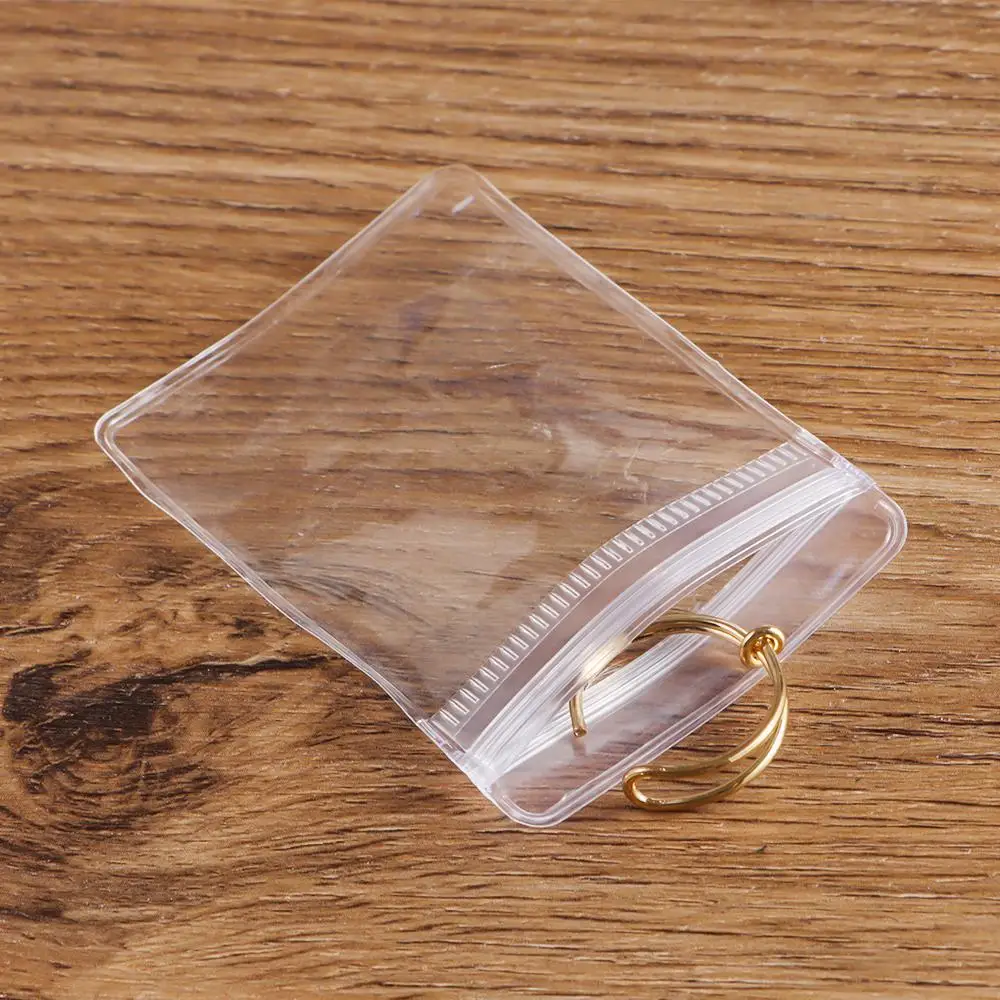100pcs Reclosable Gift Packaging  Bracelet Ring Wide Use Jewelry Bag PVC Plastic Self Sealing Bag Zip Lock Bags