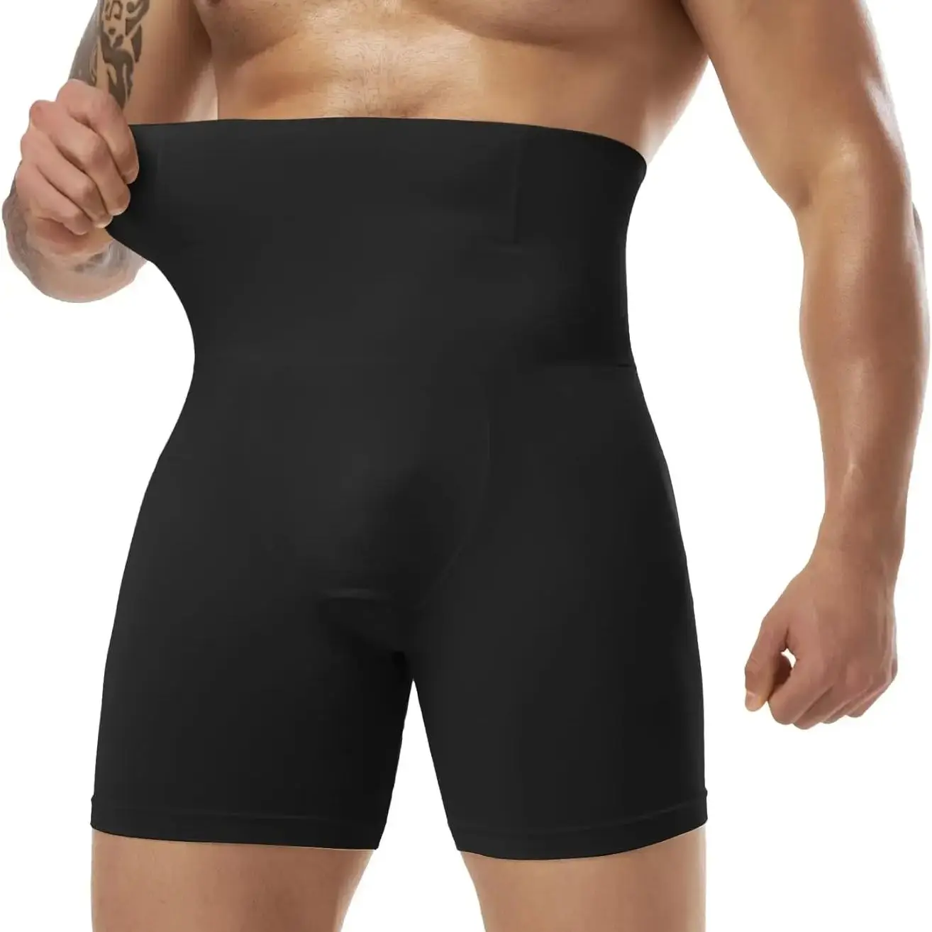 

High Waisted Men’s Shapewear Tummy Control Shorts Slimming Body Shaper Compression Boxers Briefs 3D pouch with Steel Bone New