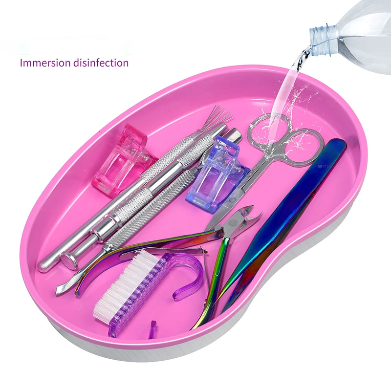 Nail Tool Disinfection Tray Stainless Steel Jewelry Tray Nail Tool Storage Tray Cosmetics Tray Metal Plate Nail Salon Tools