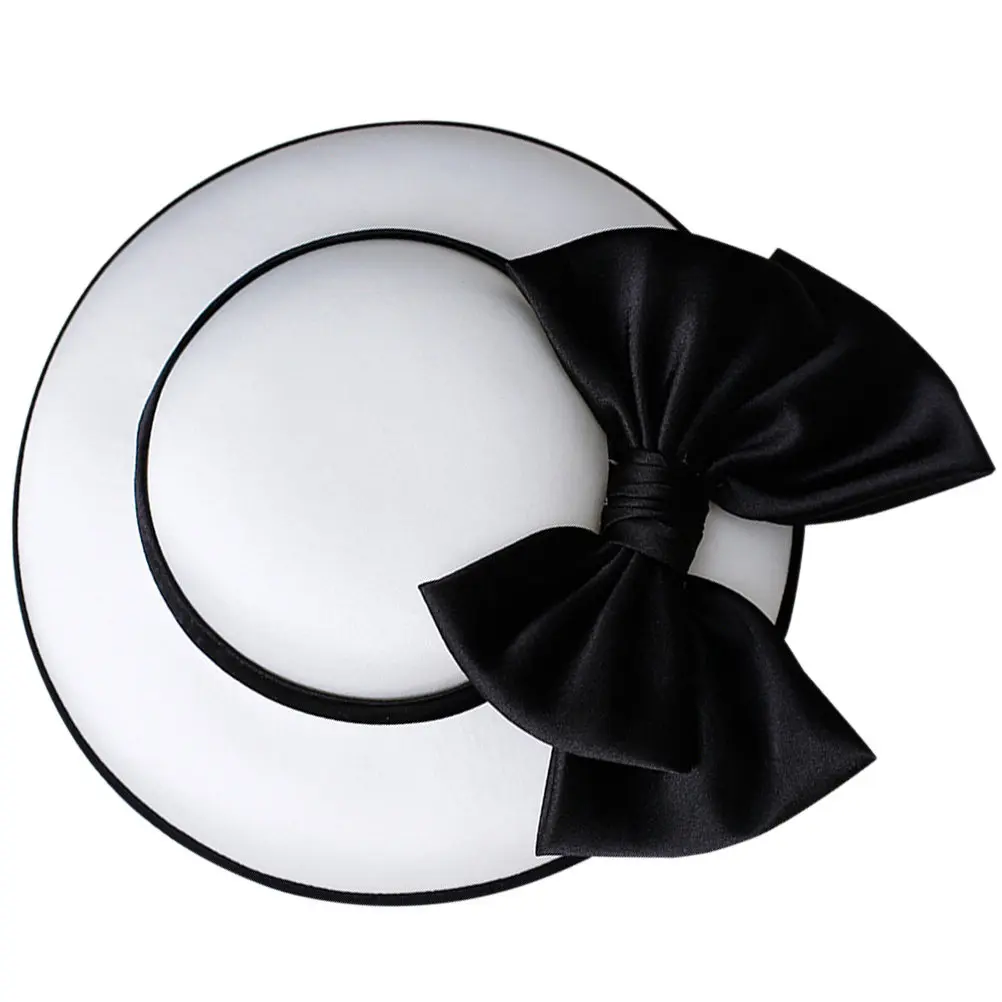 1-個白フレンチスタイルレトロ帽子エレガントなディナーパーティー高貴な女性ボウラーキャップヴィンテージシックなファッショナブルなヘアアクセサリー