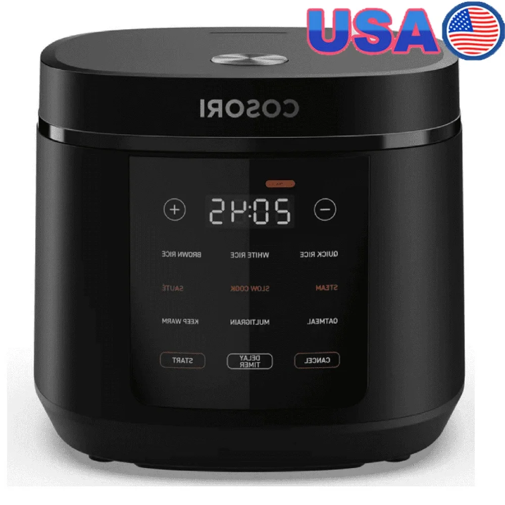

10-Cup Rice Cooker 9-in-1 Adjustable Temperature Automatic Shut-Off Nonstick Inner Pot Fuzzy Logic Technology Dishwasher Safe