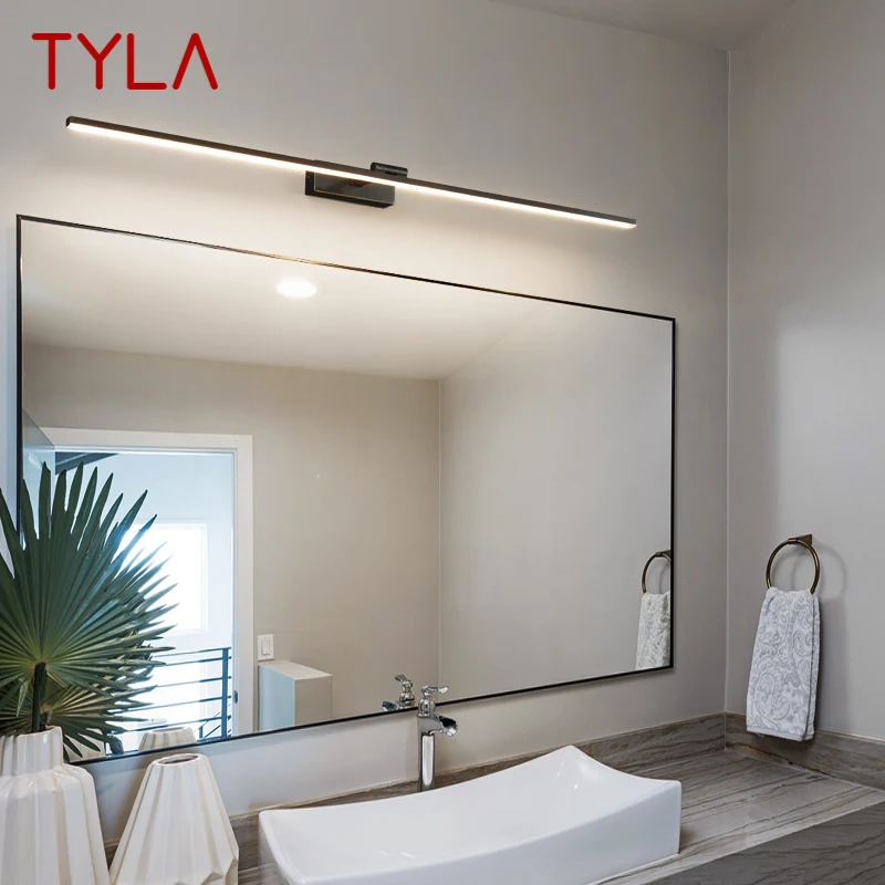 TYLA-Contemporâneo Latão Vanity Espelho Frente Luz, Levou Dispositivo De Banheiro, Banho Maquiagem Lâmpada De Parede, 3 Cores