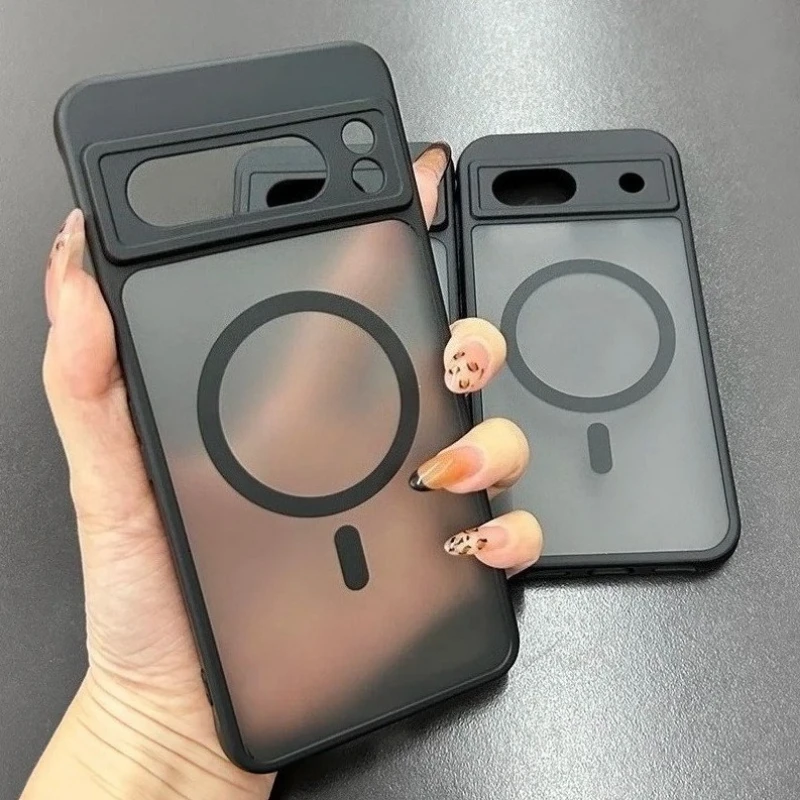 Image of Durchscheinende, matte, magnetische Hülle für Google Pixel 10 11 Pro XL 6 7 8 9 Pro XL A 11A 10A 9A 8A 7A für Magsafe Mac Safe Handyhülle