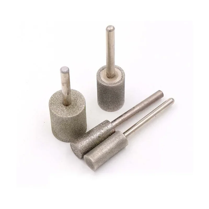 1pcs Cylinder Diamond Grinding Head 6mm Shank Rotary Bits Jade Jewelry Bracelet Glass Stone Carving Polishing Tool Stone Working