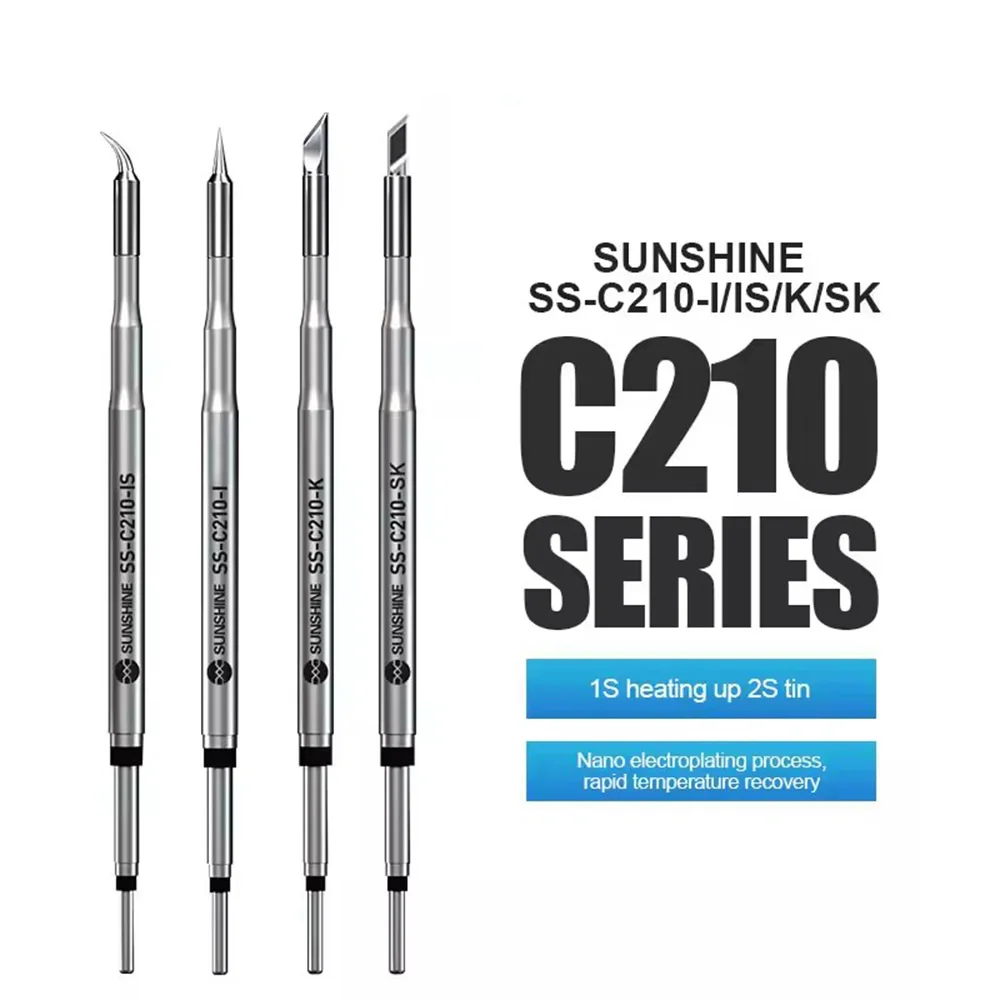 

Паяльная головка Sunshine C210-i/IS/K, универсальная паяльная головка GVM T210 T210 T26, паяльная головка с быстрым нагревом, паяльный инструмент