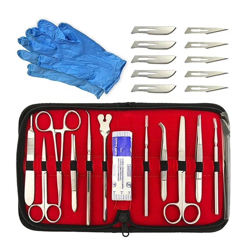 Biology Dissection Tool Kit Lab Biological Dissection Instruments Portable Dissection Tool Pouch Set