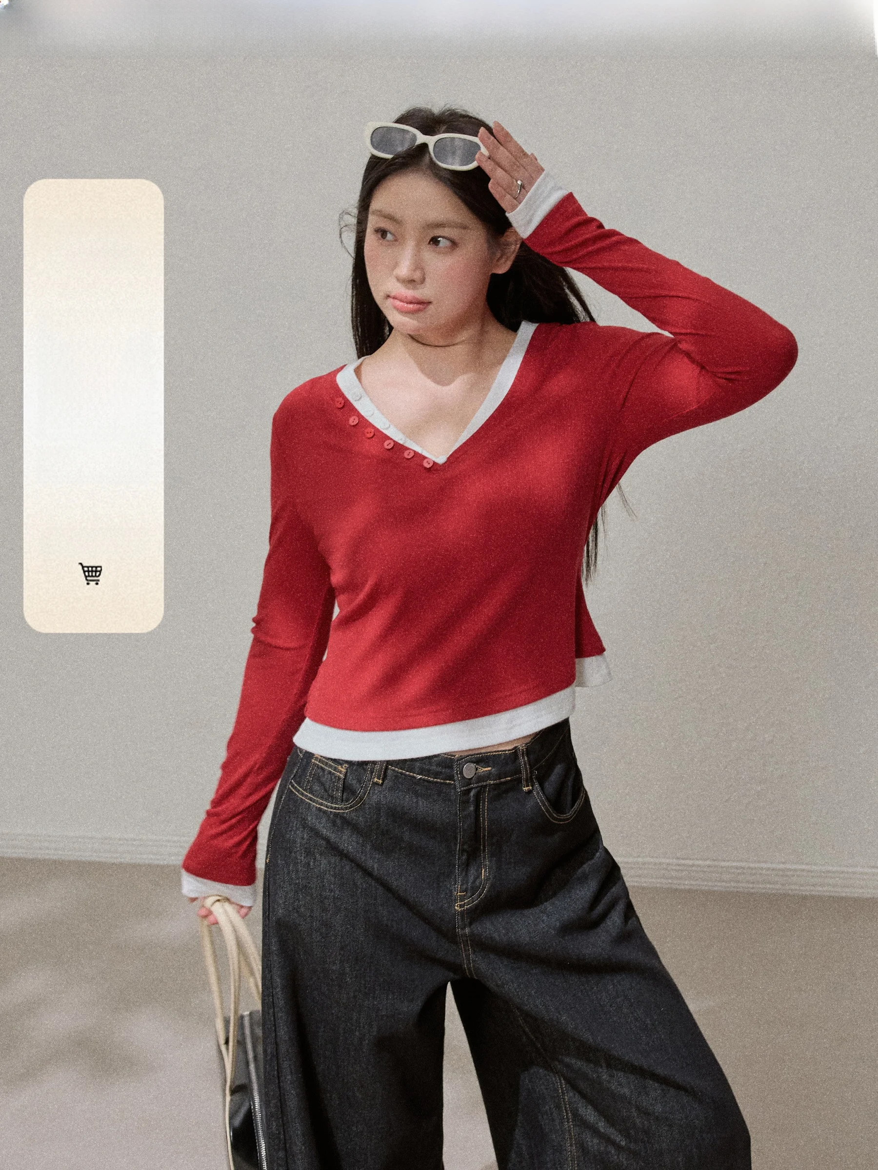 

Super Sweet Stberry Jam Design Button up V Ne T irt plus Size Top by Jululook Girl's Faion Casual Wear Polyester Nyl...