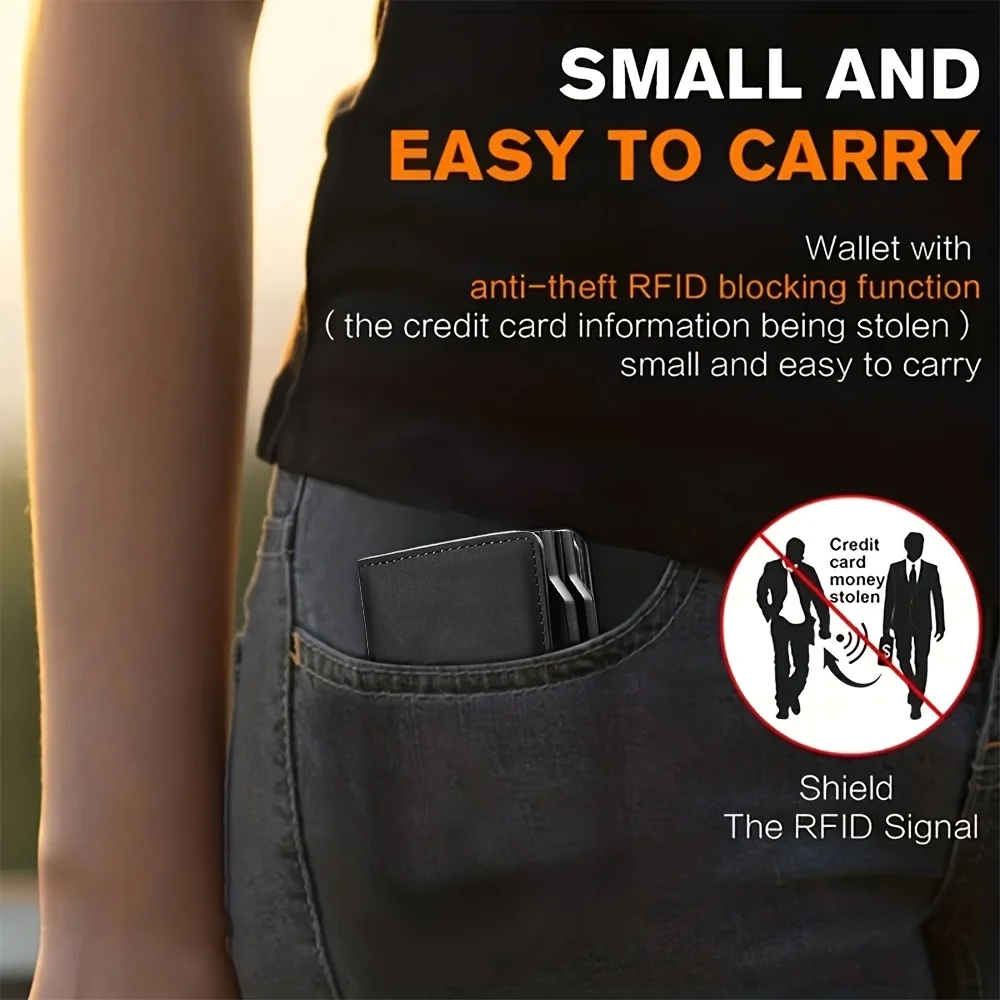 2025 Nieuwe Grote Capaciteit Dubbellaags ID Creditcardhouder Anti Rfid Blokkeren Beschermd Magische Portemonnee voor Mannen Kaarthouder Case