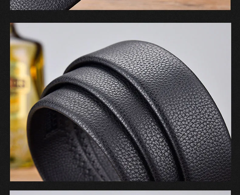 100 120 130 140 150 160 170 180cm Automatic Belt Without Buckle Men Width 3.5cm No Buckle Good Quality Leather Belt Body Strap