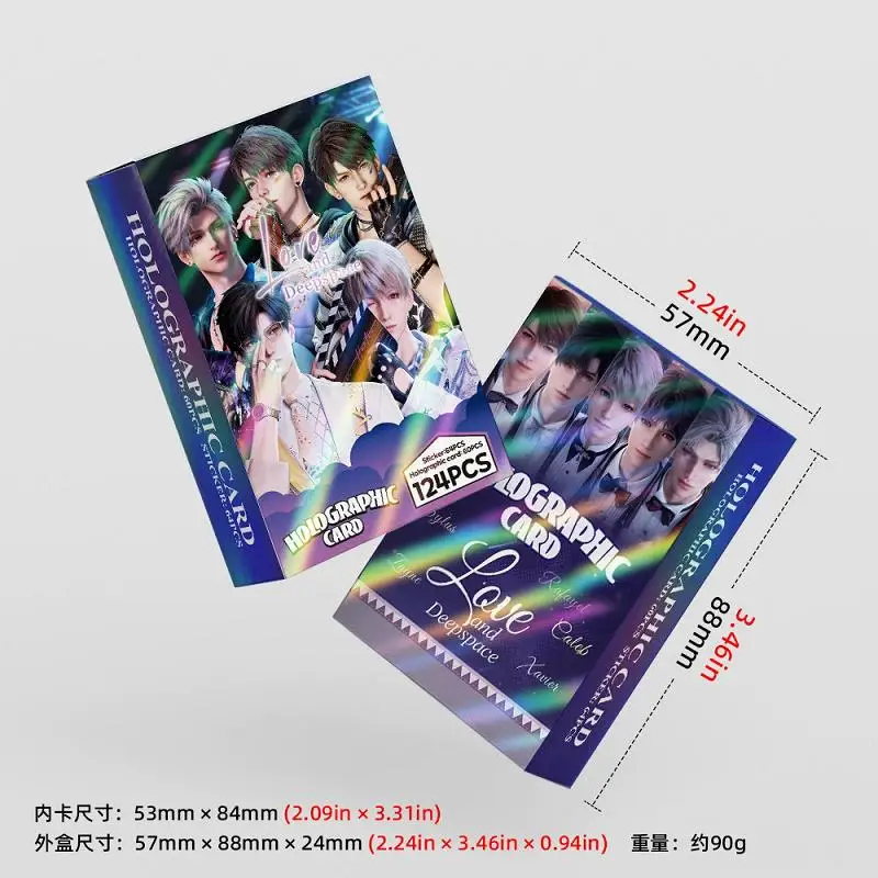 55PCS Love and Deepspace Sylus Zayne Xavier Caleb Laser Holographic Lomo Cards Set Collectible Merch Gift with Bonus Stickers