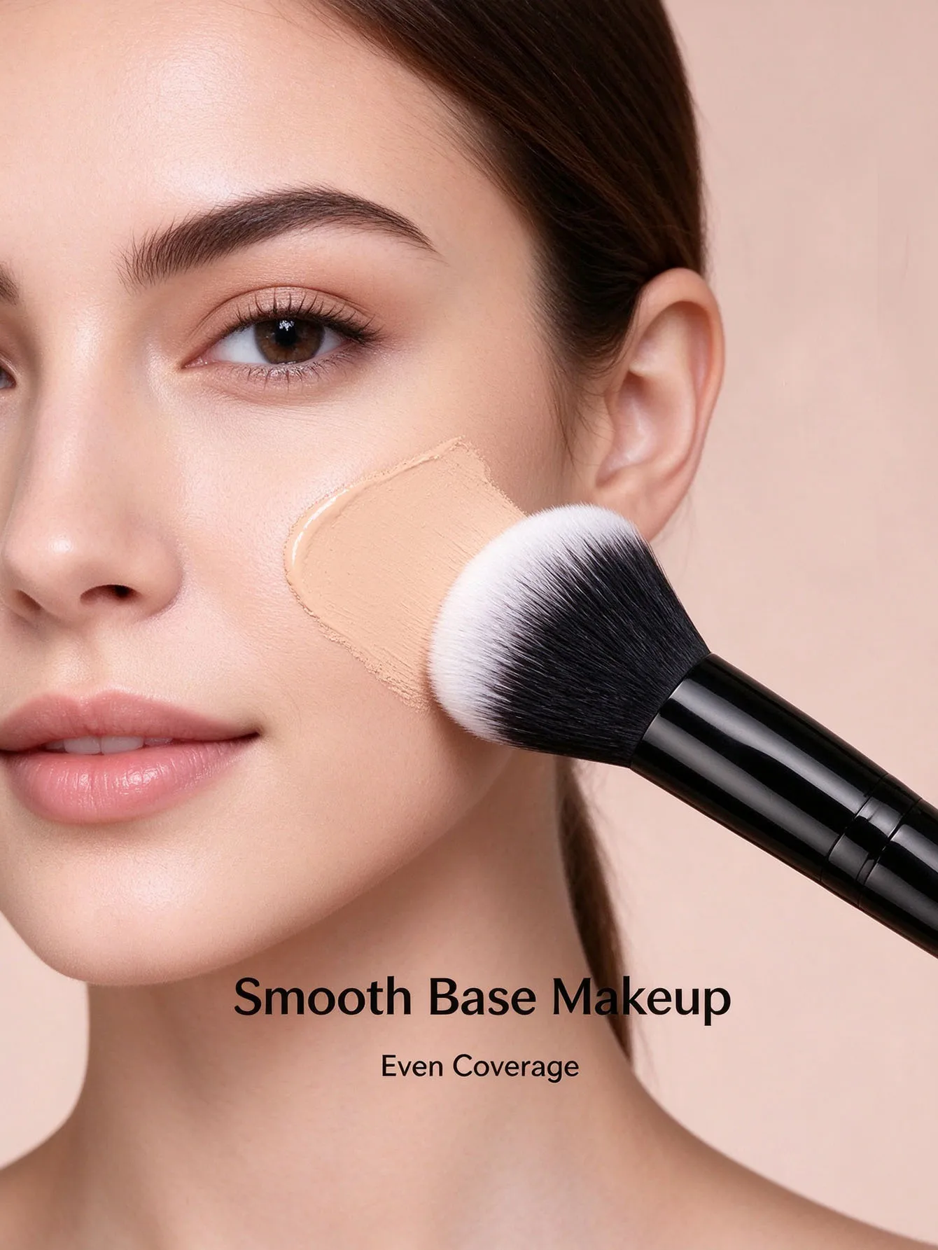 1 Double-Ended Makeup Brush with Synthetic Bristles, Multi-Functional Facial Makeup Brush, Including Foundation Brush, Blush Brush, Concealer Brush, Eyeshadow Brush, Powder Brush, and Highlighter Brush. It Is Easy to Carry and Is a Travel Makeup Tool Gift for Women and Girls