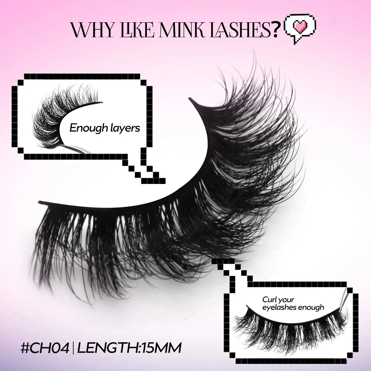 Cílios fofos do vison falso, cílios postiços longos, cílios macios de volume, maquiagem reutilizável, natural, 5 pares