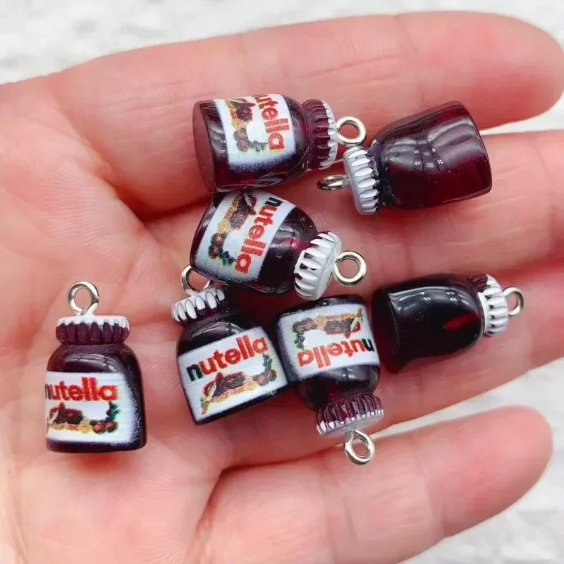 10Pcs Cute Mini Bread Spread Resin Charms, Funny Food Pendants For DIY Earrings Keychains Jewelry Making