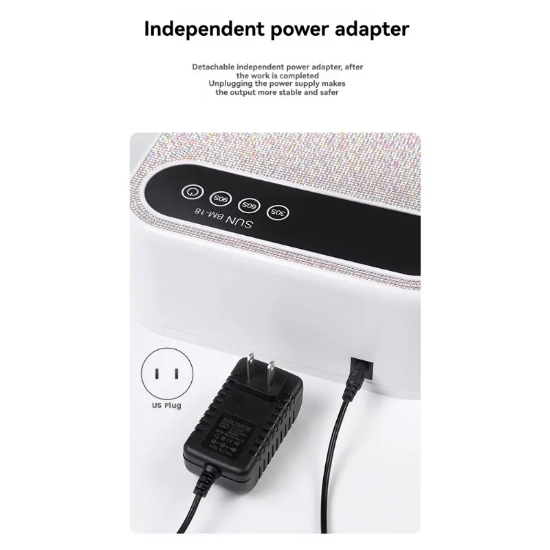 

US Plug Rechargeable UV LED Nail Lamp 128W Nail Art For Manicure Tool With LCD Screen 3 Timer Settings For Manicure