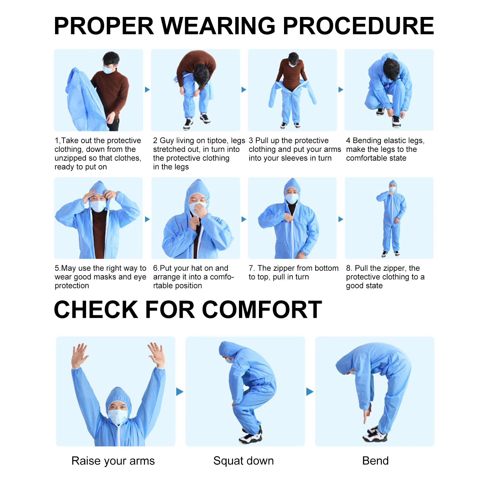 

Protective Work Clothes Disposable Non-woven One-piece Isolation Clothing Long Labor Suit Hat Elastic Garments Clean Room