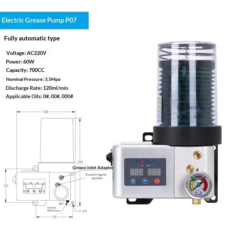 P07/P10 Fully Automatic Electric Grease Pump, Truss Machine Punching Press Lubrication Pump, Replacement For SK505 Butter Pump