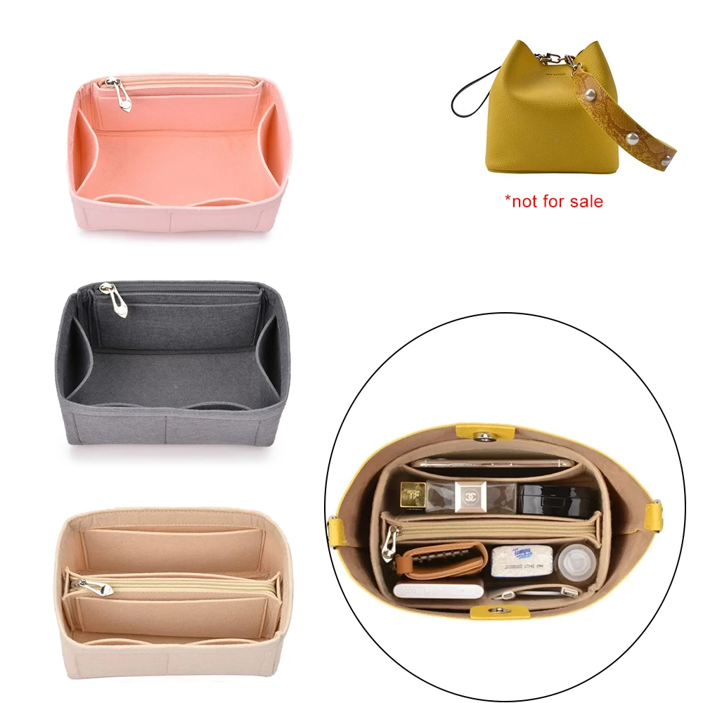 

Кошелек-органайзер, вставка из фетровой ткани, сумка для макияжа, дорожная внутренняя сумочка, косметичка для туалетных принадлежностей, подходит для FK, сумка-ведро