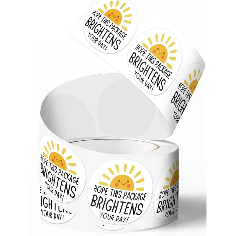 

100-500pcs Smiling SUNS Seal Stickers, Cute Gift Box Blessing Stickers Packaging Decoration Adhesive Sticker Materials Kids Gift
