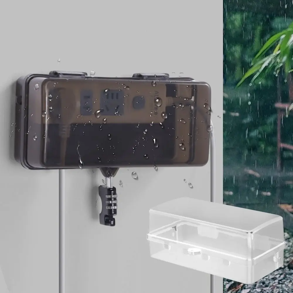 Durable Plastic Plug Box Anti-theft Weatherproof Extension Lead Cover Protect Outlet Waterproof Power Strip Storage Box Outdoor