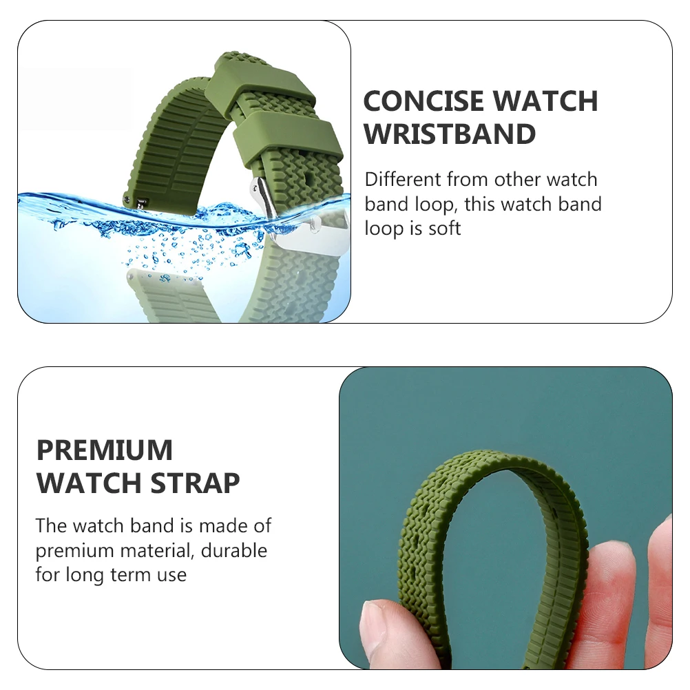 

Silicone Watch Band Durable Stainless Steel Environmental Concise Accessories Breathable Premium Wristband Flexible Long Term