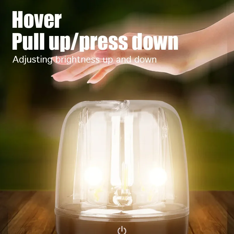 Smart Motion Sensor Portable Camping Lantern 2000mAh Rechargeable Colorful Ambient Lighting Brightness Adjustable Desktop Lamps