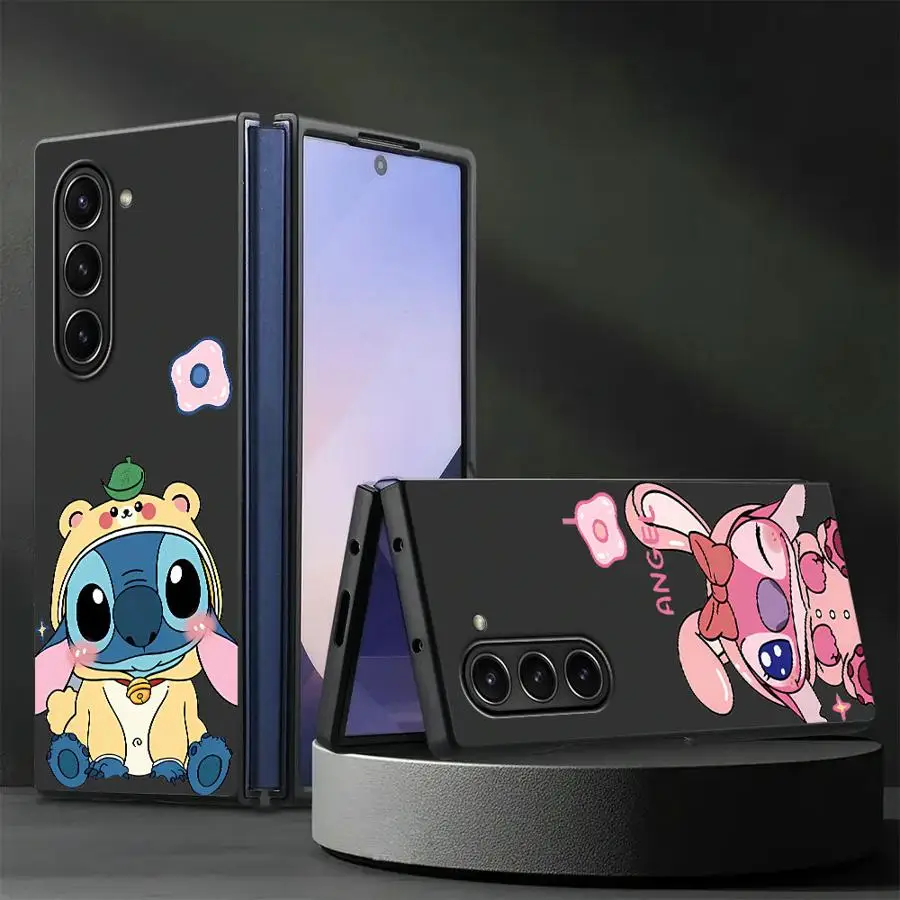 Чехол для Samsung Galaxy ZFold4 ZFold6 ZFold3 ZFold5 ZFold7 Z Fold 7 6 5 4 3, задняя крышка телефона, милый Disney Mickey Stitch