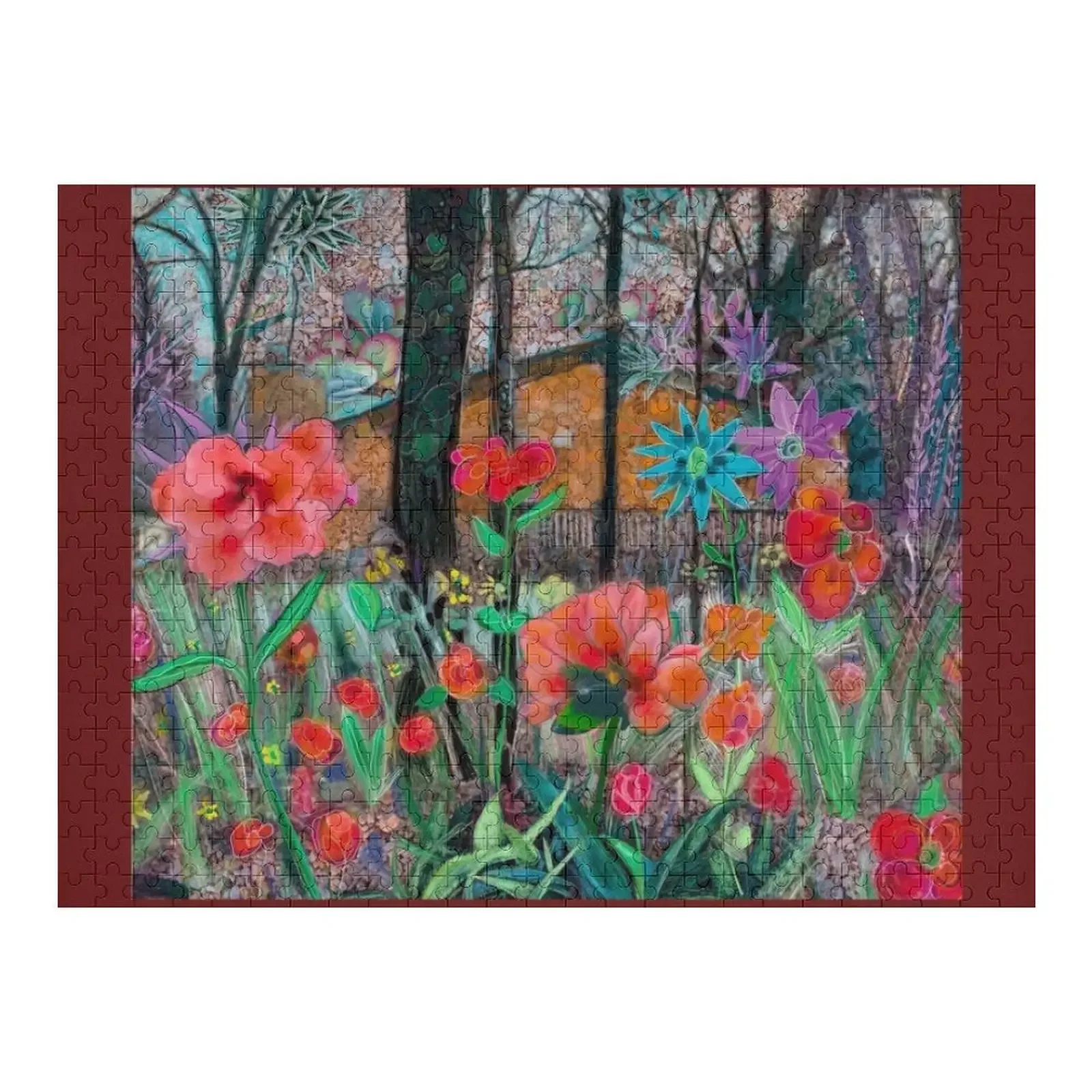 

Flowery Field with Cabin Jigsaw Puzzle Customizable Gift Customized Toys For Kids Puzzle