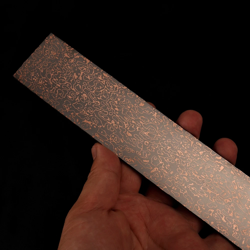 Kupfer-Damast-San-Mai-Stahlstab, 45 Lagen Cu-Mai Messerklingenrohling, vorgehärteter Edelstahl für DIY-Messerherstellung – Detail 3