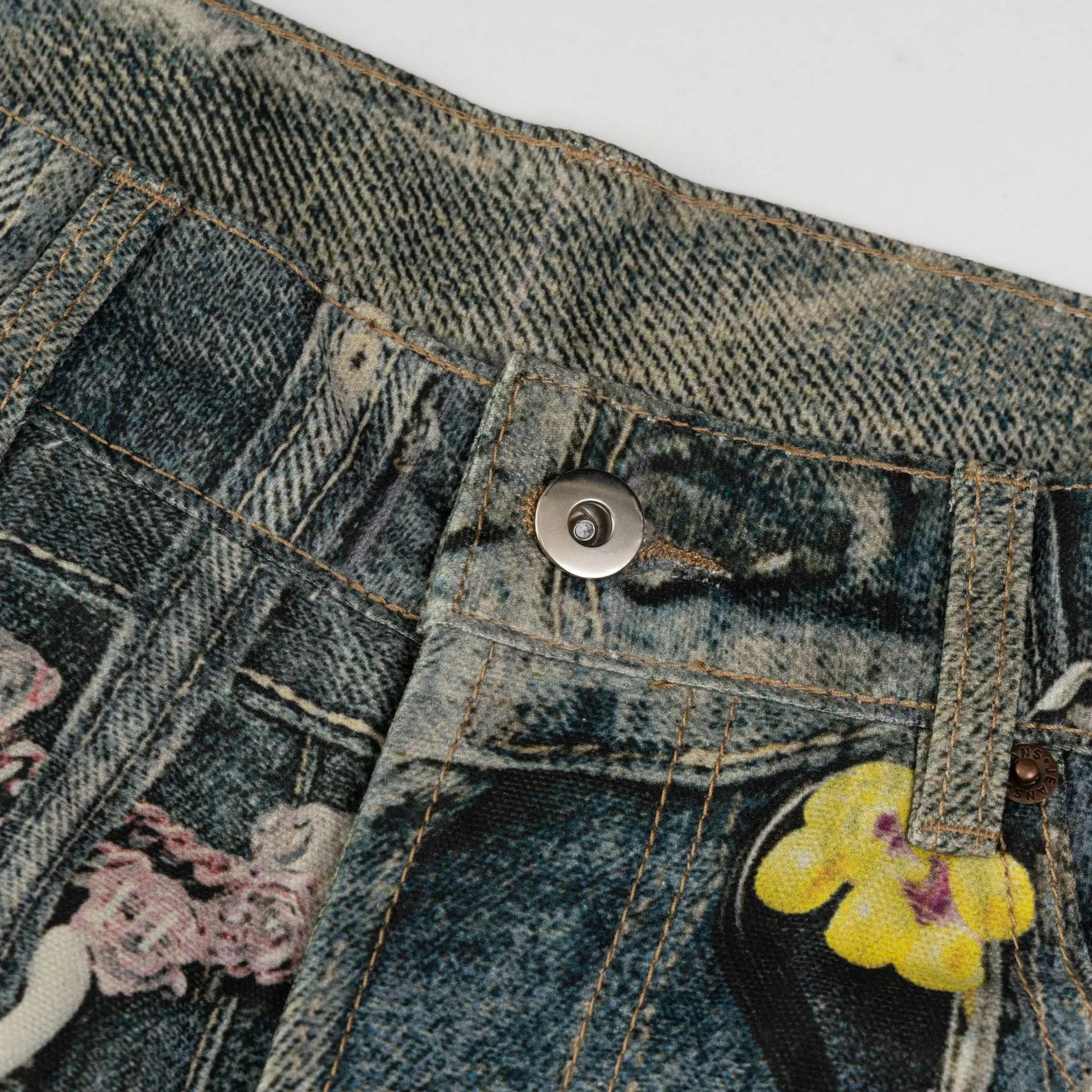 2025 ใหม่ Candy CHAIN เก่าล้าง DENIM ซิป SLIM FIT ตรงกางเกงกางเกงยีนส์ผ้าฝ้าย DENIM กางเกงกางเกงยีนส์ขนาด XS-XL # N018