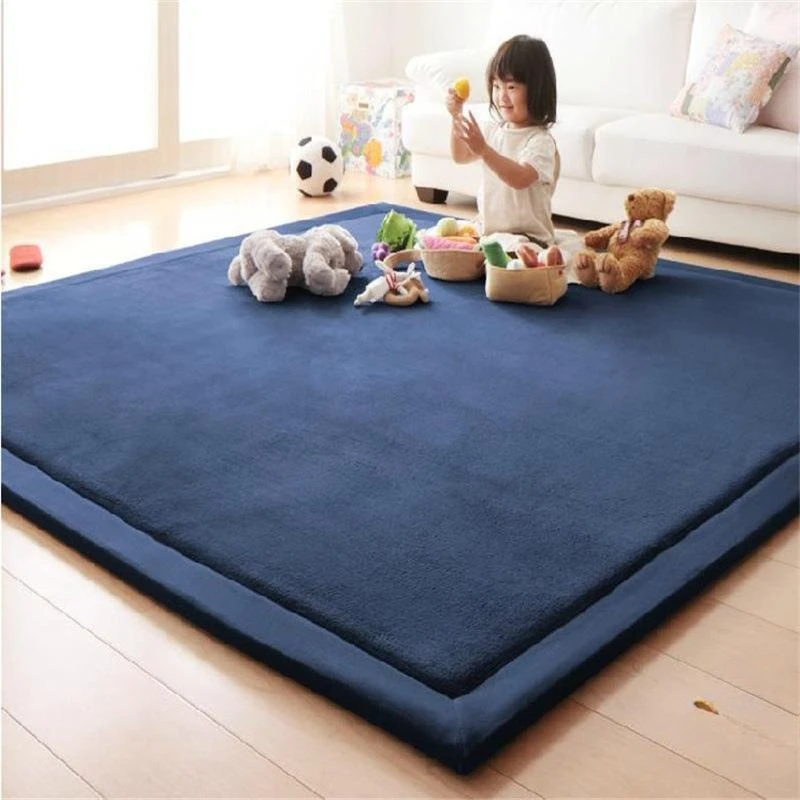 Thickened Coral Fleece Carpet, Crawl Blanket Tatami Floor Mat Cushion Mattress Living Room Bedroom