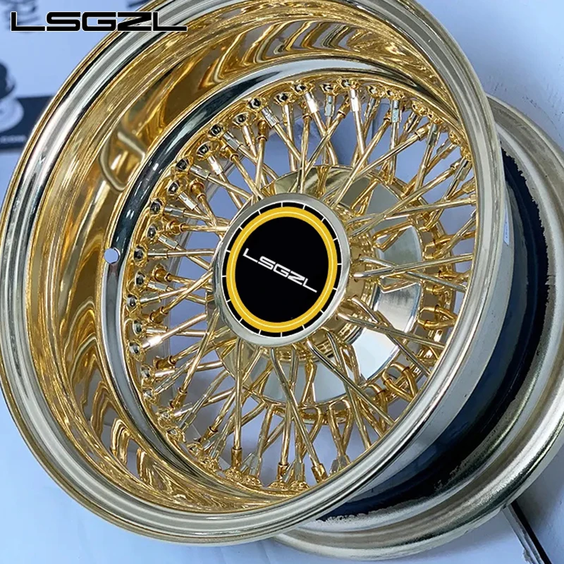 Custom Chrome Gold Steel Wire Spoke Wheel 5x120 5x114.3 5x130 20 22 24 26 28 Inch Passenger Car Rims Forged Wheel Rims