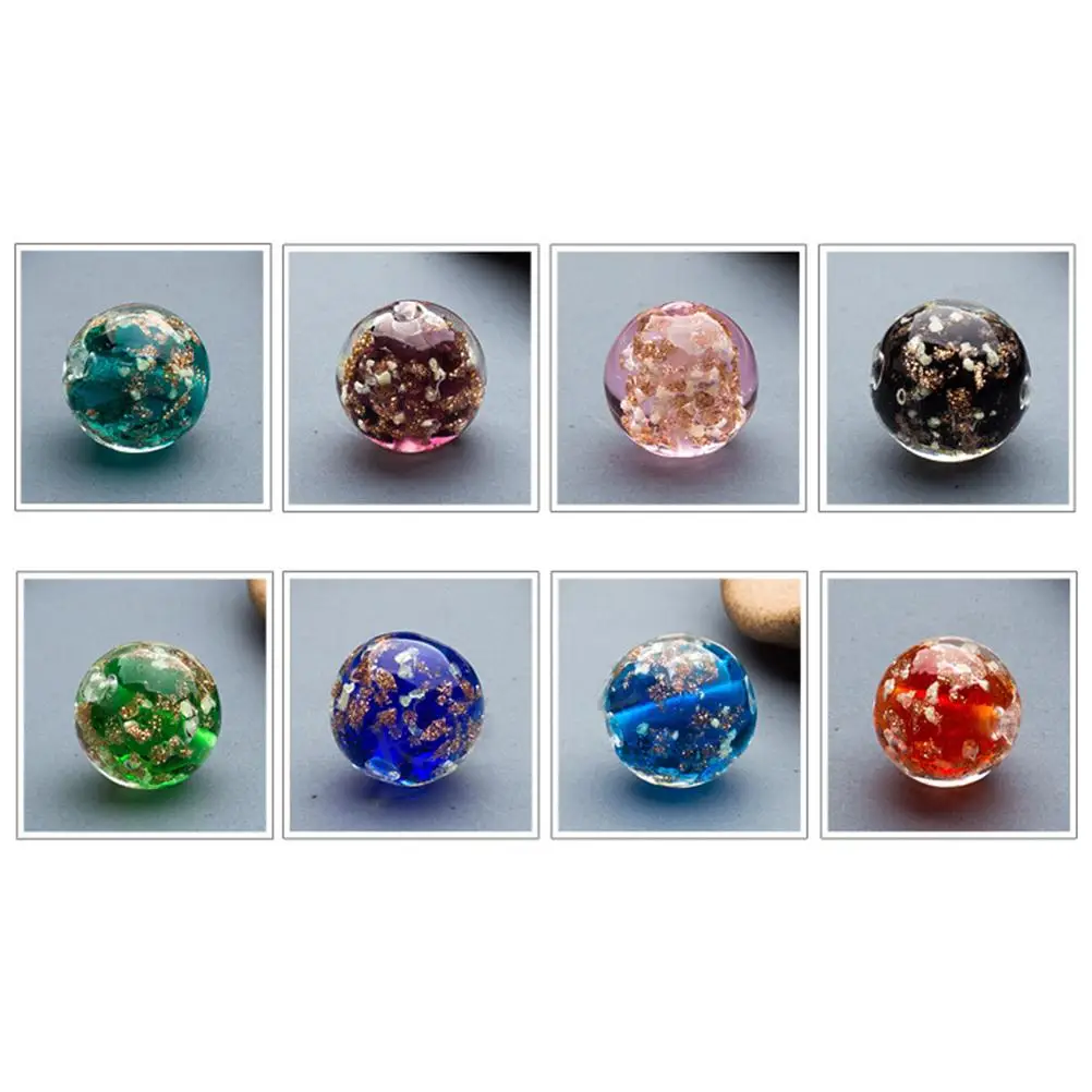 

20 Pcs Loose Beads Round for Necklace Beading Kits Fluorescent Glass Girls Jewelry