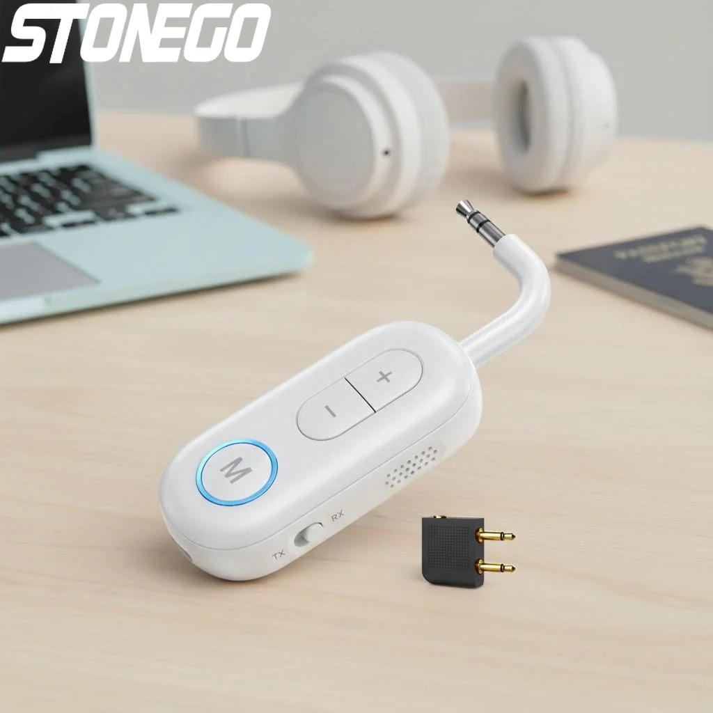 Wireless Bluetooth 5.3 Audio Transmitter Receiver 2-in-1 Adapter for TV Car Speaker Headphone