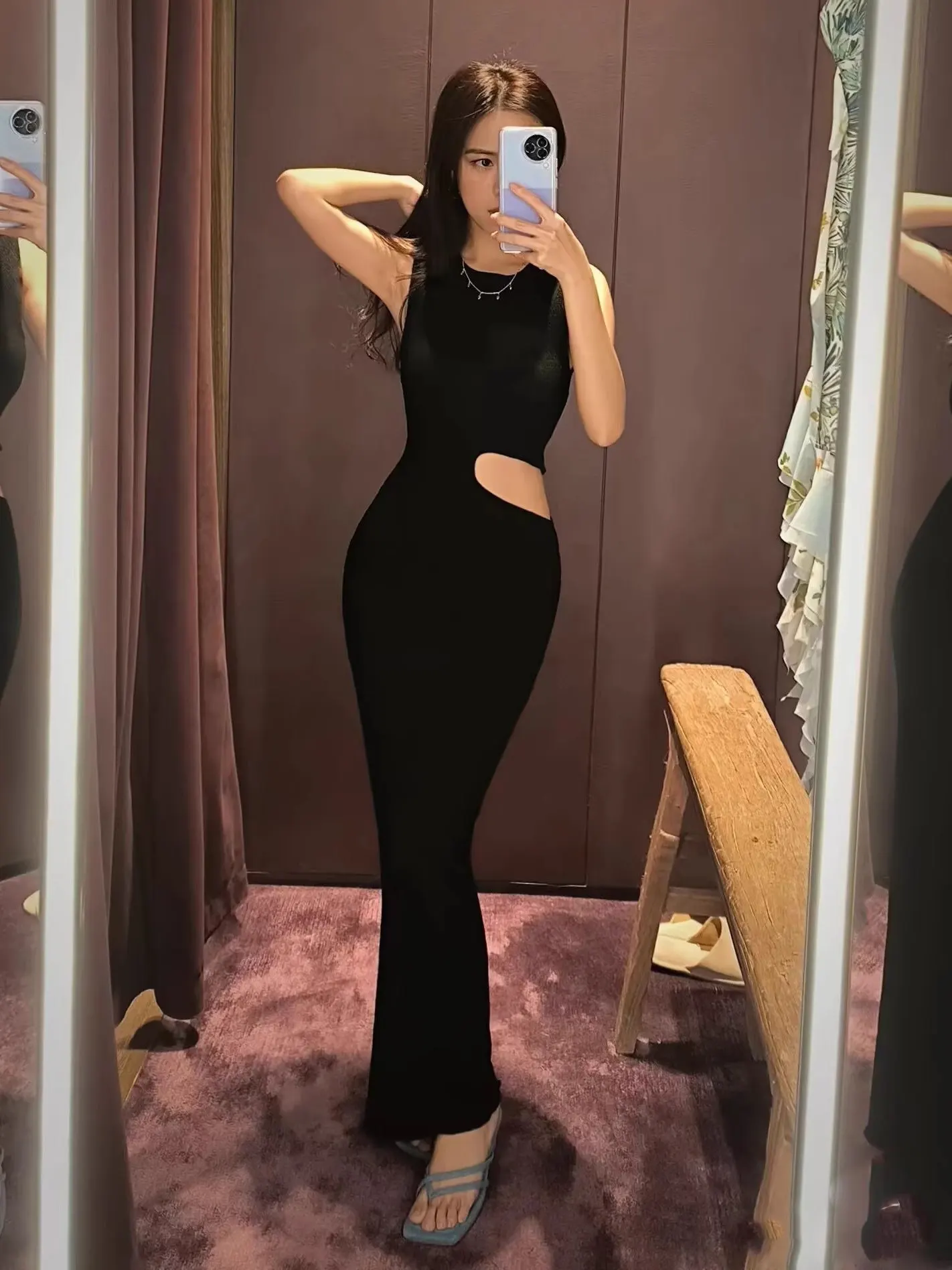 

Лето 2023, женская сексуальная облегающая круглая юбка трапециевидной формы из материала Ne Dr Quali, повседневная длинная юбка Dr из полиэфирного волокна