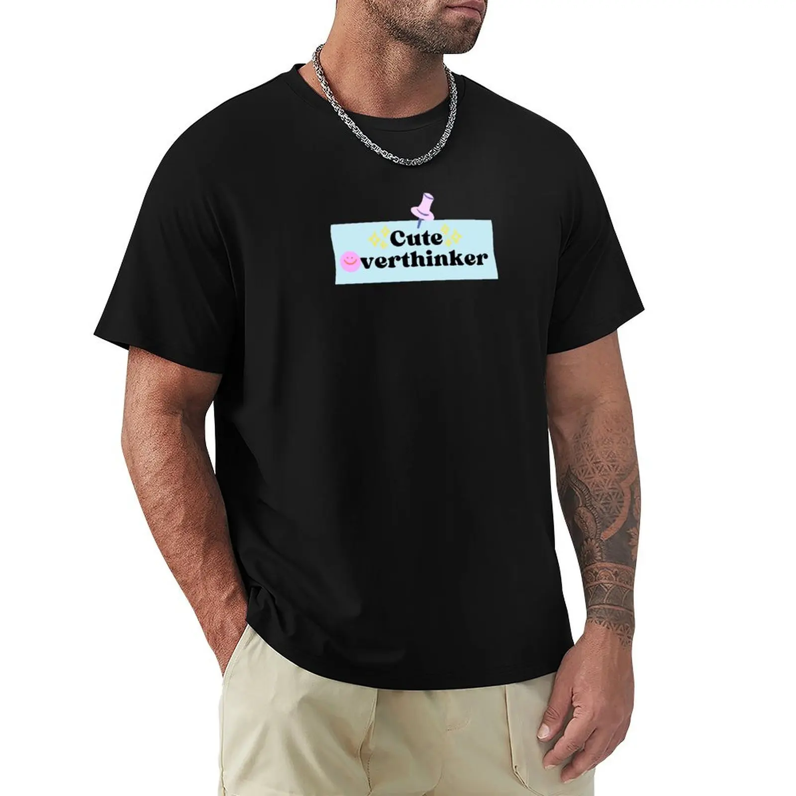 

Cute Overthinker Anxiety Pastel Colors T-Shirt Novelty Print Casual Tee Shirt
