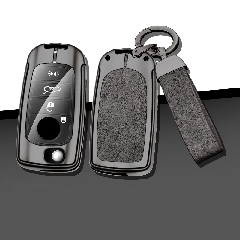 Leather Car Metal Key Case Cover For Fiat Tipo 3button Car Key Cover for Fiat Tipo 2018 2020 Keychain Protector Accessories