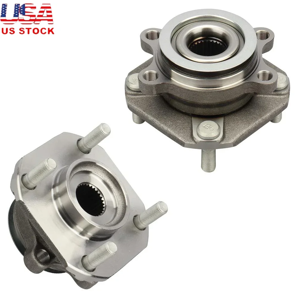 

Front Wheel Hub & Bearing Assembly Pair Nissan Sentra 2007-2012 w/ABS 4 Lug Encoder Bolt Circle Diameter Brake Pilot Flange