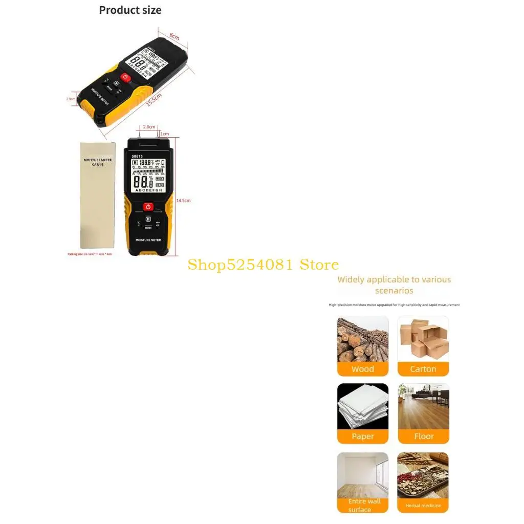 AXYC High Accuracy Moisture Meter With LCD Digital Display Portable ABS Body For Construction Projects Home Renovators