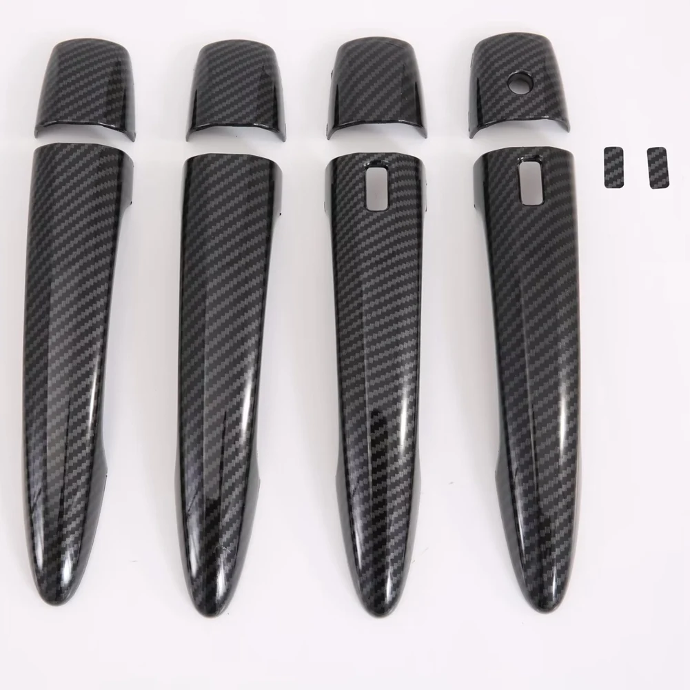 

For Nissan Pathfinder 2024 Rogue X-Trail 2021-2024 LHD ABS Carbon Fiber Car Exterior Door Handle Cover Trim Accessories-ABQA