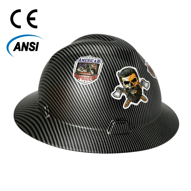 Full Brim Safety Helmet CE Hard Hat Stickers V Shape Construction Work Cap Lightweight High Strength Railway Protective Hard Hat