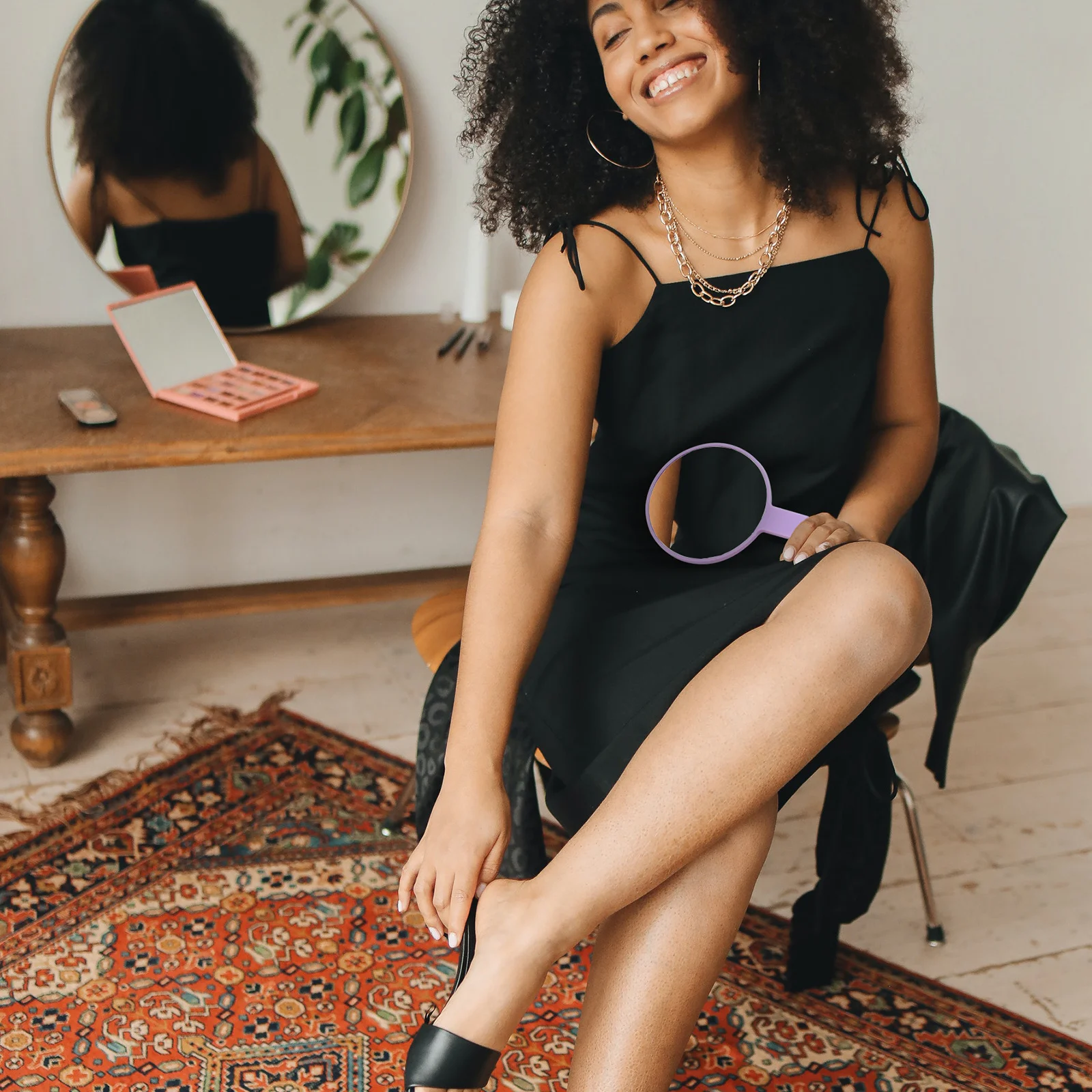 10 stuks draagbare ronde spiegels draagbare compacte make-upspiegels reizen make-upspiegel enkelzijdig handvat handspiegel