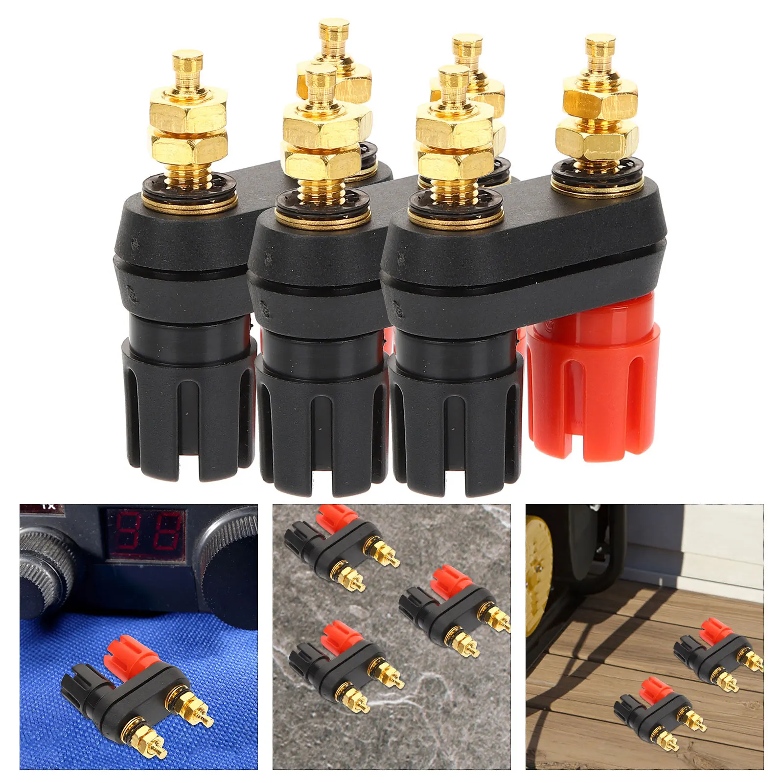 

3pcs Speaker Binding Post Metal Sound Equipment Connector Connector Golden for Amplifier Sound Equipment Accessories Terminal